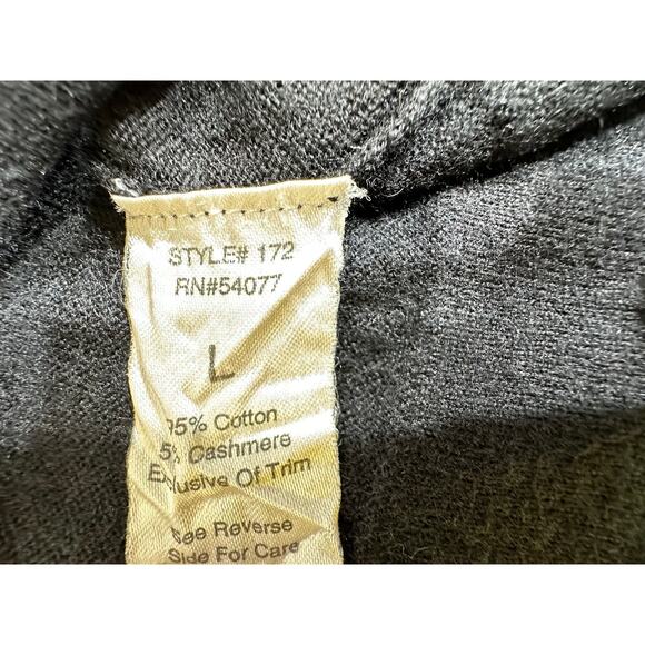 CAbi Tuxedo Cardigan Size Large Broadway Black Gray Style #172 Cashmere Blend - Picture 7 of 11